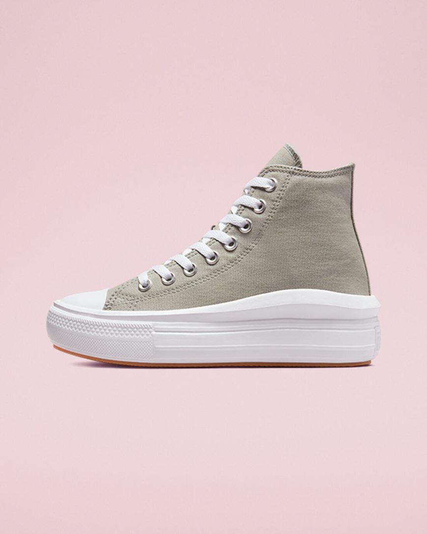 Topanky Na Platforme Converse Chuck Taylor All Star Move Vysoke Damske Olivovo Zelená Biele | SK RXWFQ1